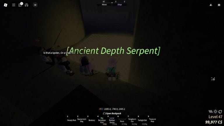 Emplacement du serpent de profondeur ancienne à Fisch