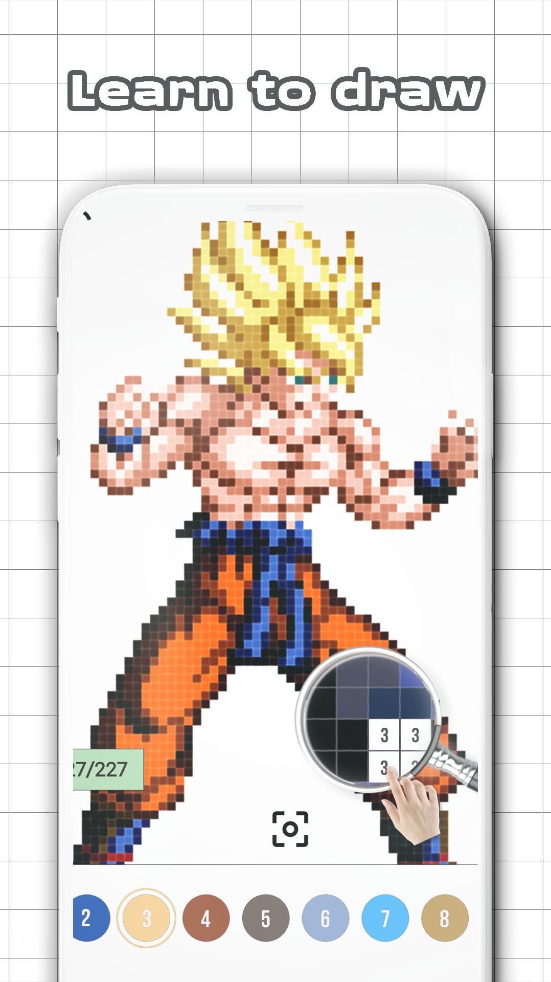 Color by Number - Super Saiyan Sandbox Pixel