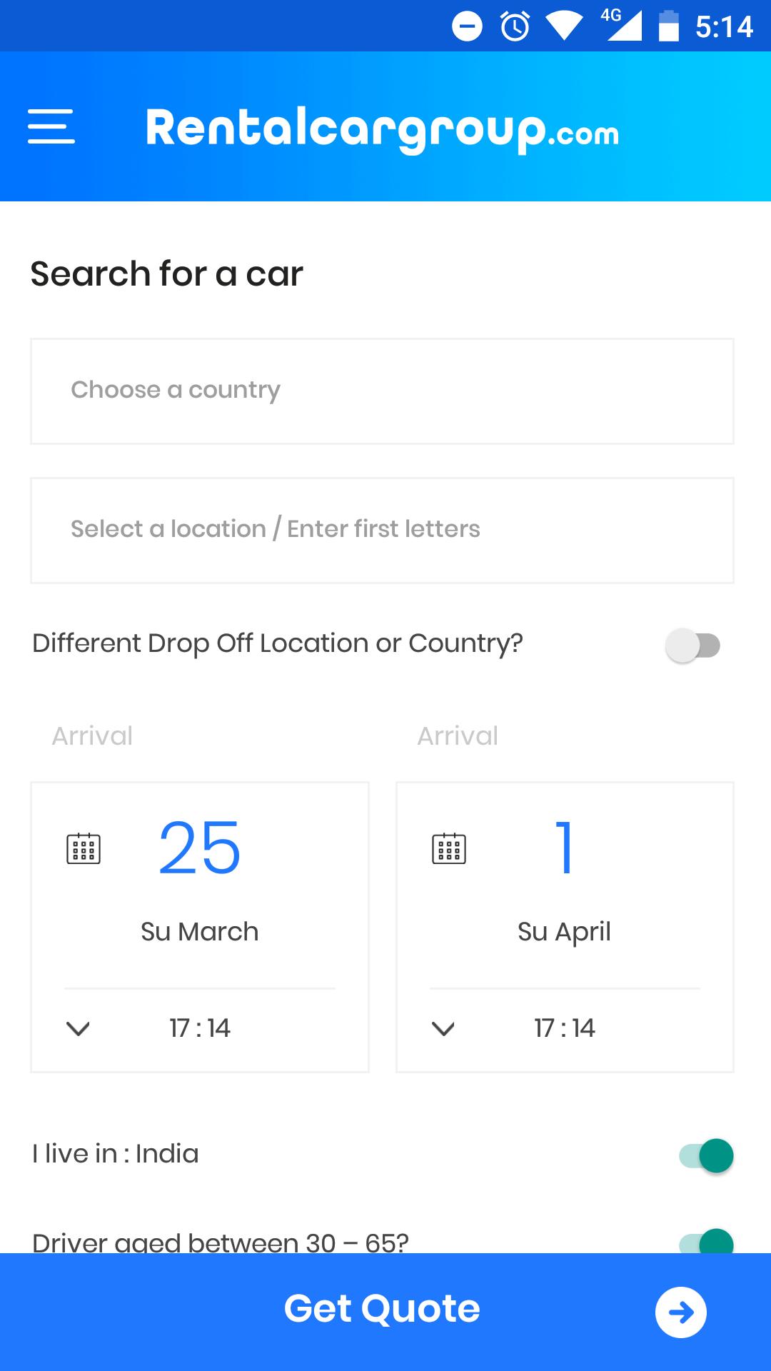 Phone app - Rental Car Group