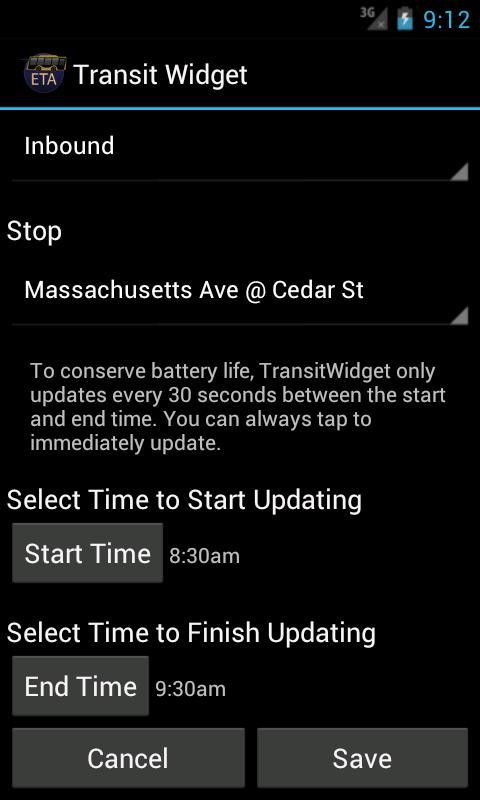 Transit Widget