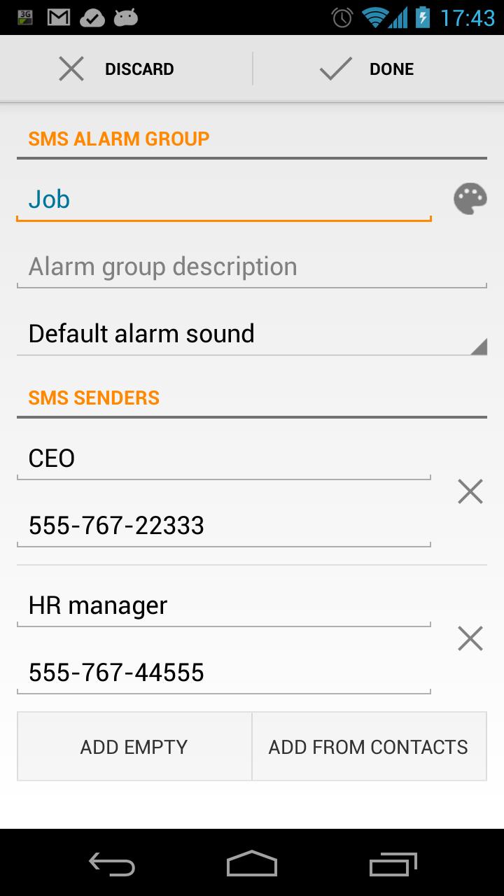 SMS Alarms