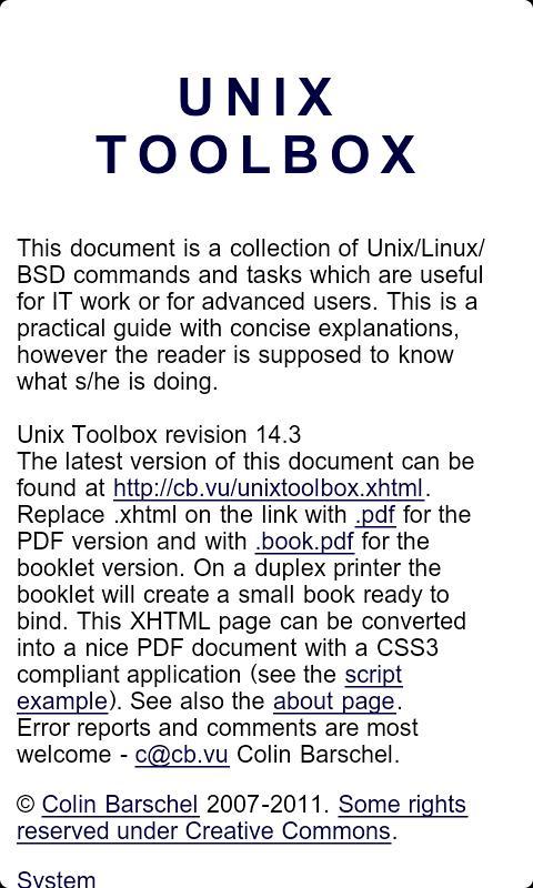 Unix Toolbox