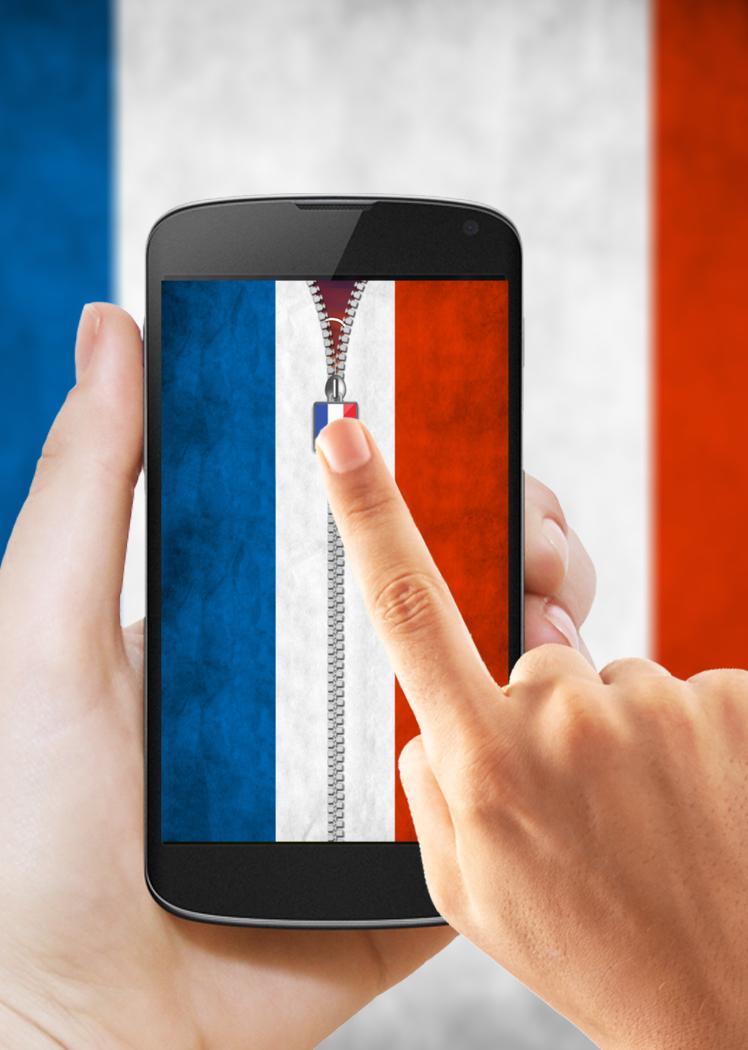 France Flag Zipper Lock