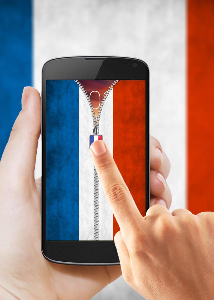 France Flag Zipper Lock