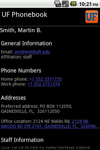 UF Phonebook