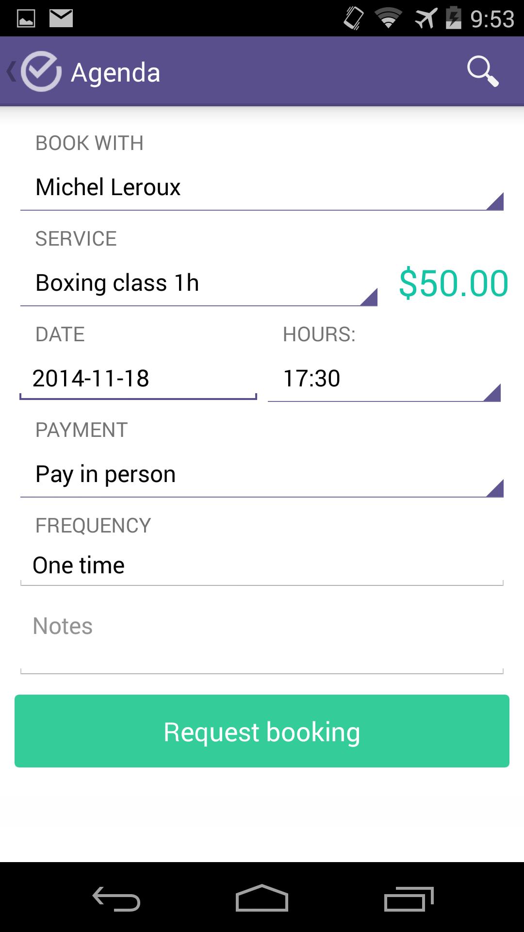Evolir - appointment schedule