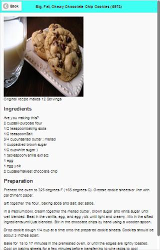 Chocolate chip cookie recipe
