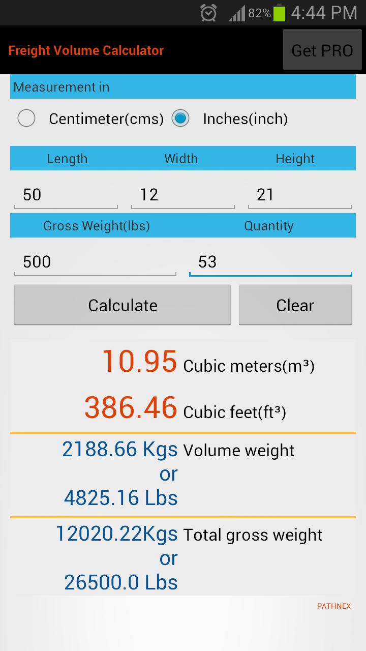 Freight Volume Calculator- CBM