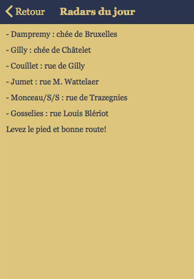 Infos-radars mobiles Belgique