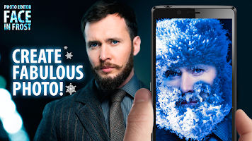 Face in frost. Photo editor