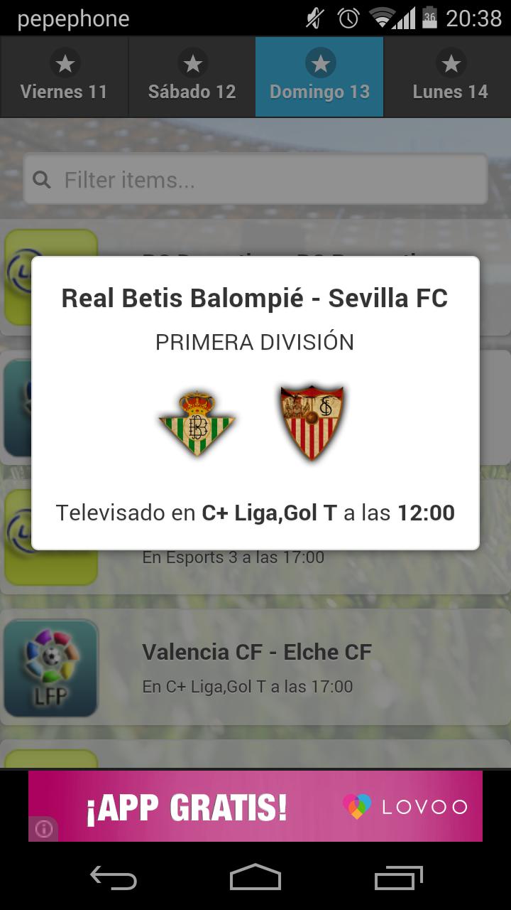 Partidos Televisados