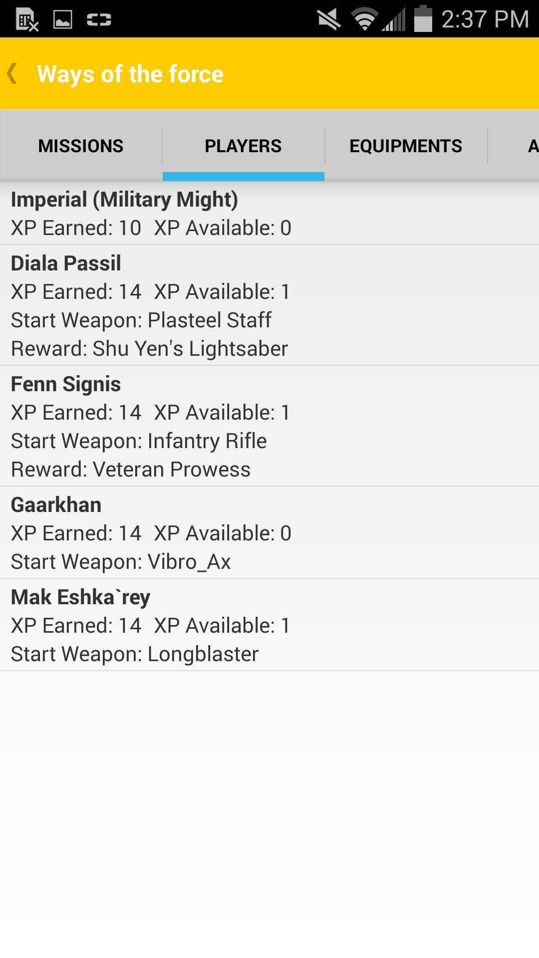 Log Imperial Assault Campaign