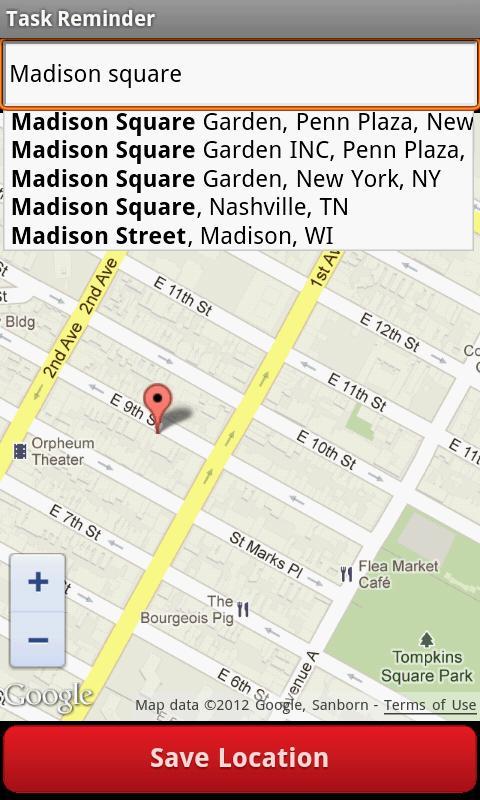 Location Based Task Reminder