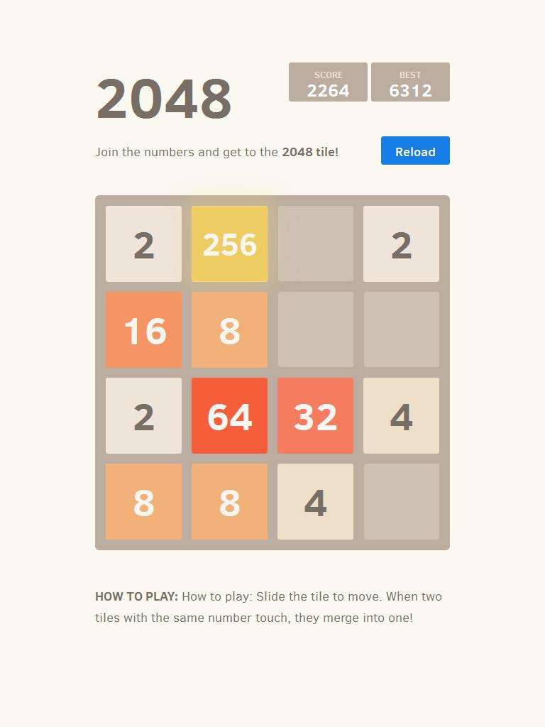 Offline game 2048