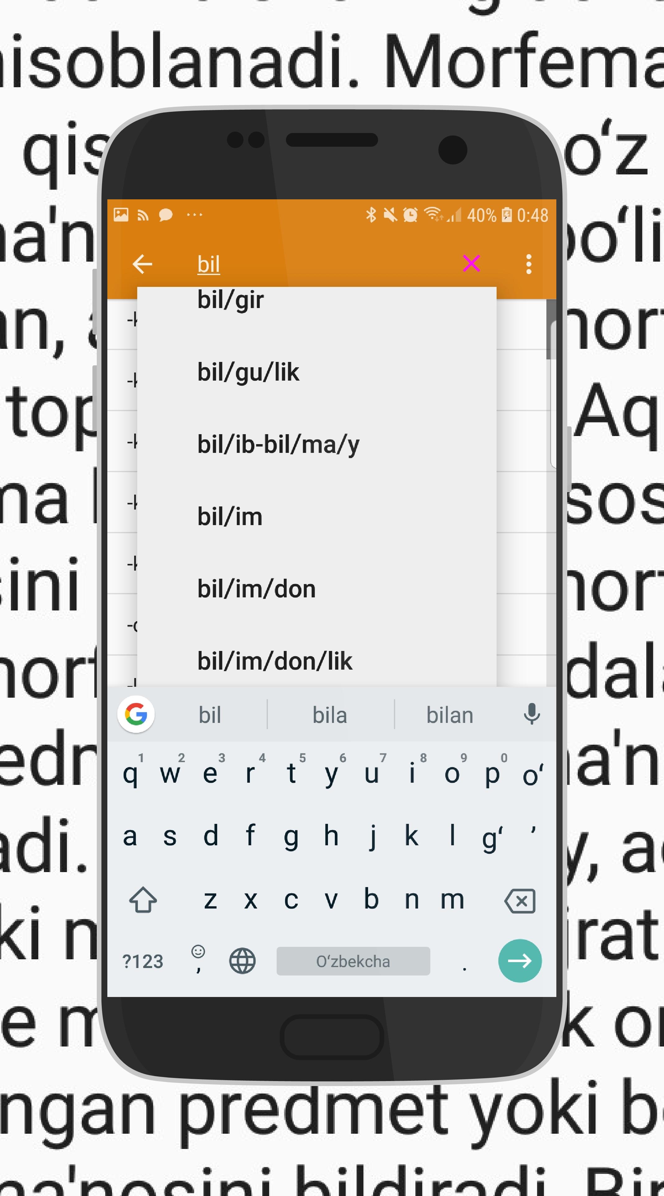 O'zbek tili Morfem lug'ati