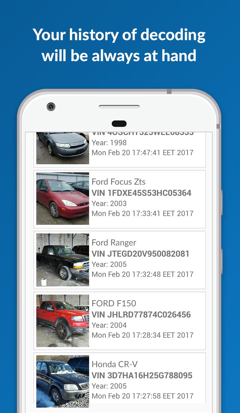 Epicvin VIN decoder & history