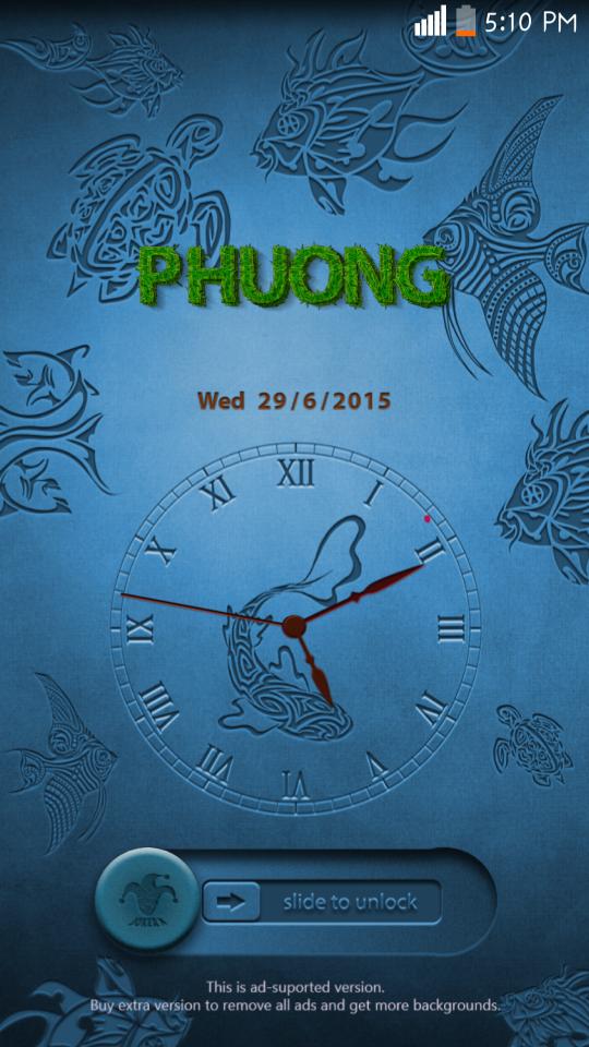 Lock Screen : Grass Art Text