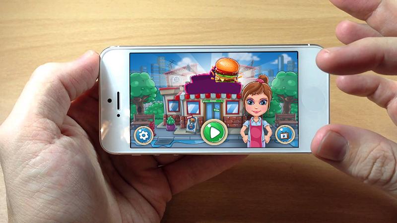 Cooking Burger Island. Fast Food Restaurant