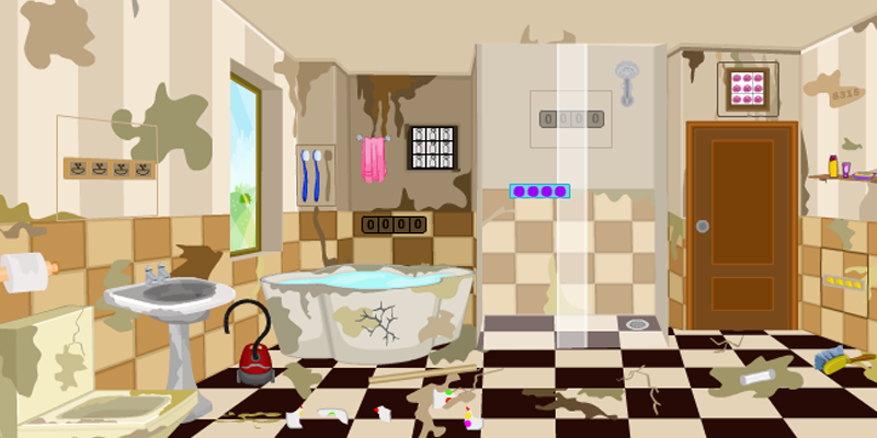 3D Escape Messy Bathroom