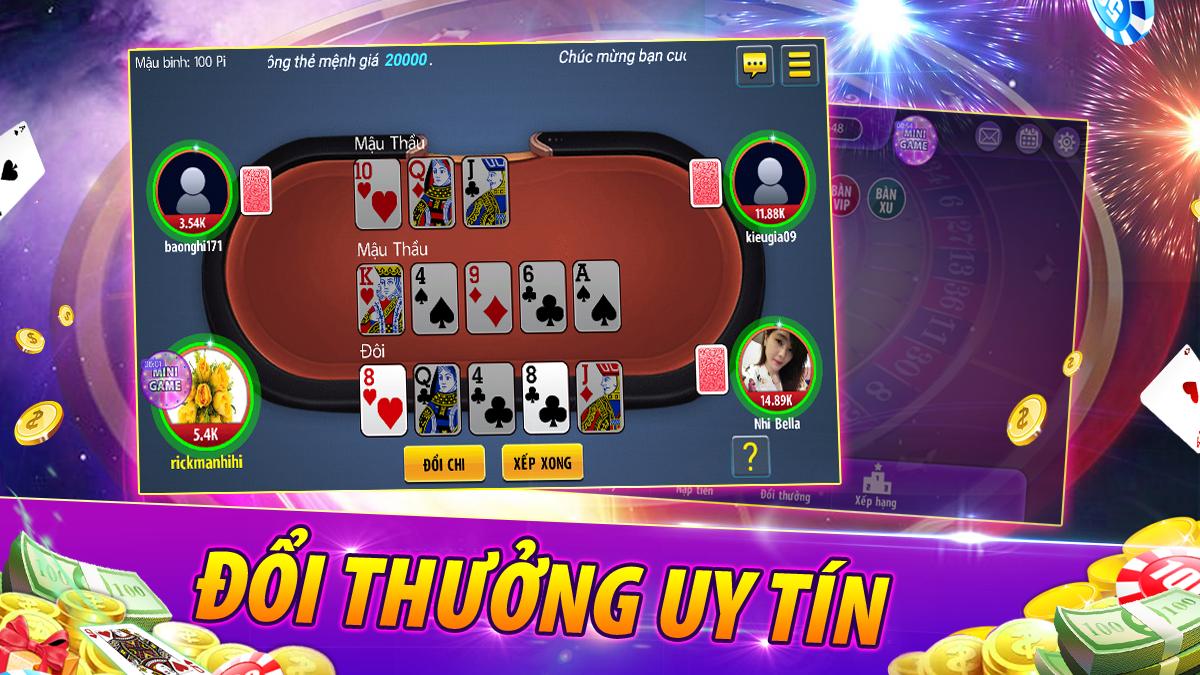Game bai doi thuong, danh bai doi thuong, xoc dia