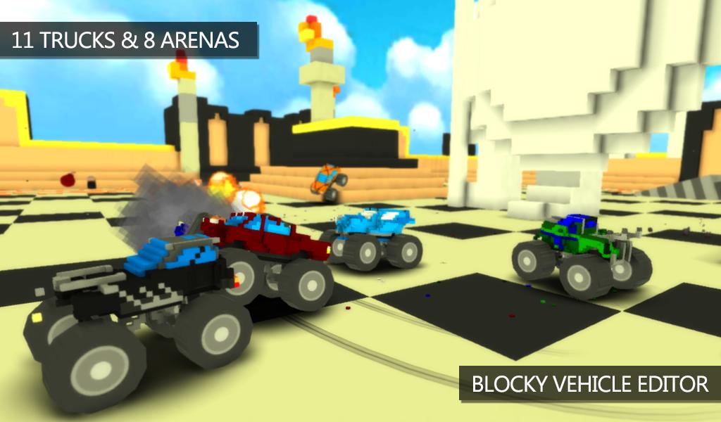 Blocky Monster Truck Demolitio