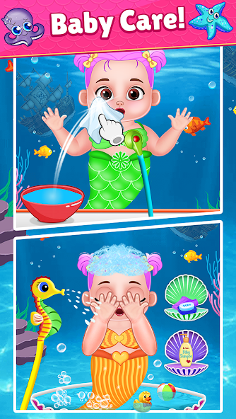 Mermaid Mom & Baby Care Game
