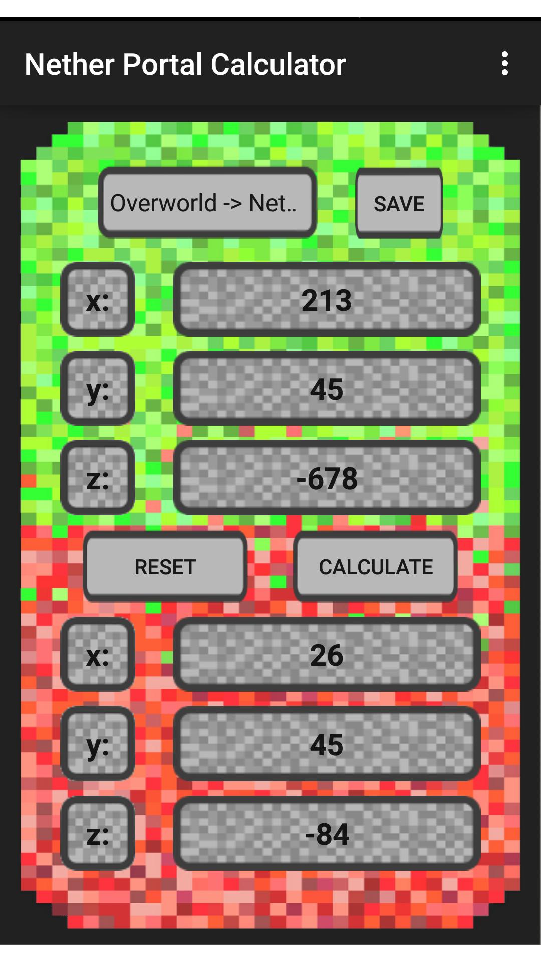 Nether Portal Calculator